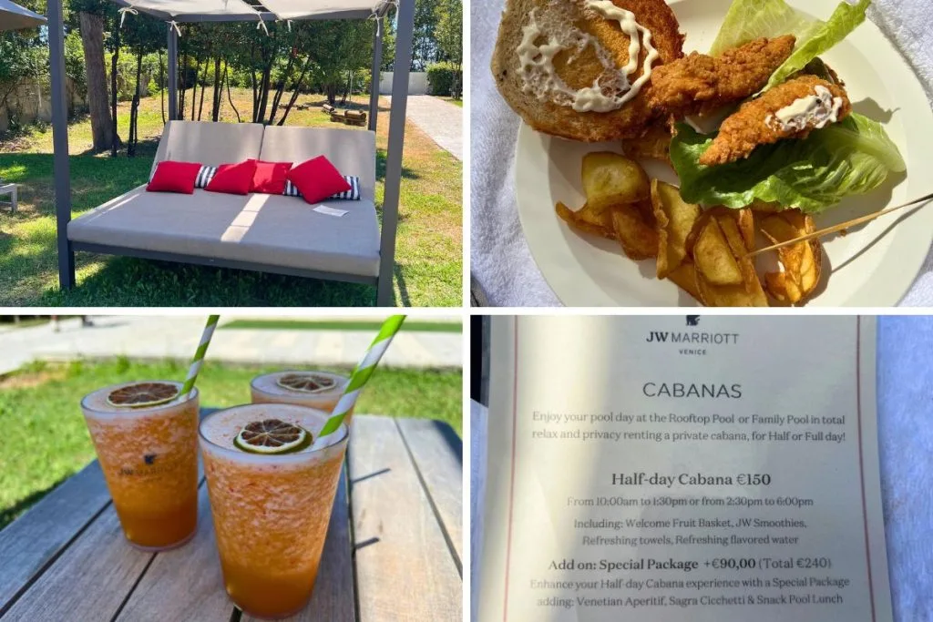 Poolside cabana rental at JW Marriott Venice Resort & Spa