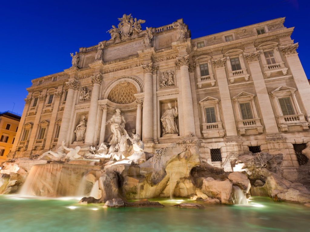 Trevi Fountain at night Rome - complete 24-hour itinerary includes evening visit