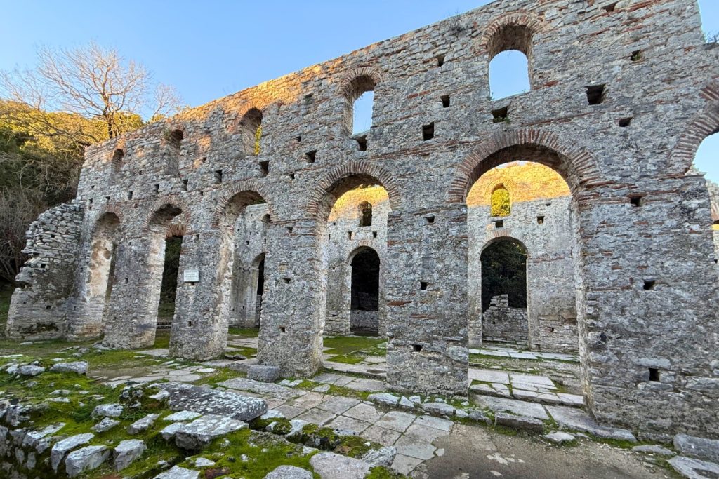 Butrint archaeological park Albania in December ancient ruins almost empty
